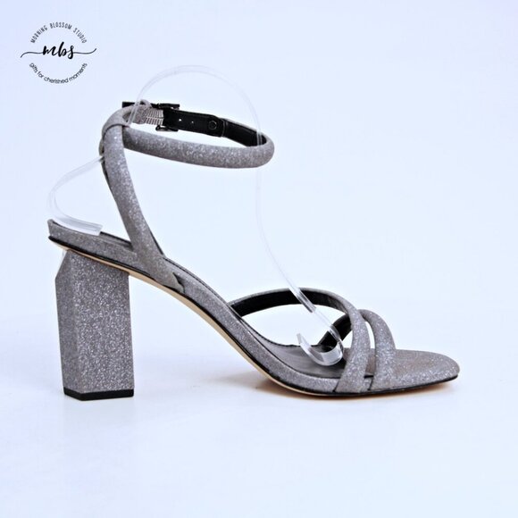MICHAEL Michael Kors Sandals Hazel Ankle Strap Pixie Shimmer Silver Women 11 - Picture 8 of 13